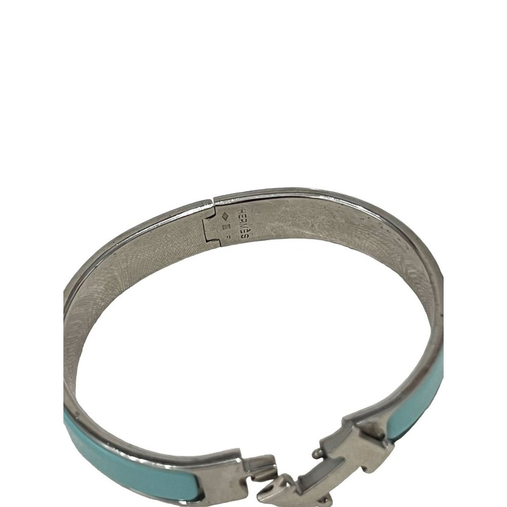 HERMES Clic H: Silver Metal & "H" Logo, Bangle #1267 - Picture 7 of 9